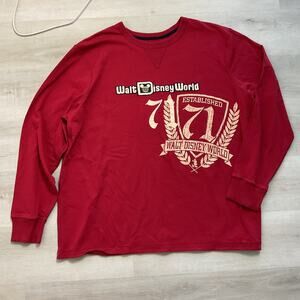 Disneyland Resort Walt Disney World Official Long Sleeve Tee Shirt Red XXXL